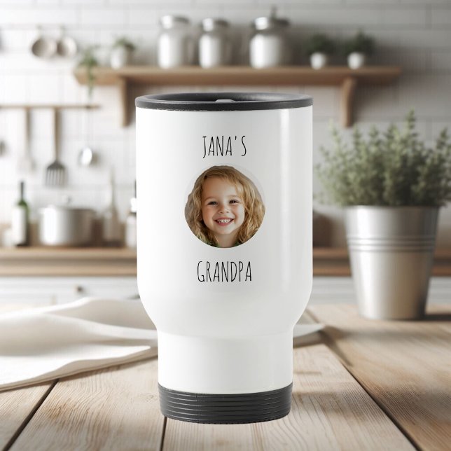 "Custom Grandpa | Personalized Photo Travel Mug" Travel Mug (Creator Uploaded)