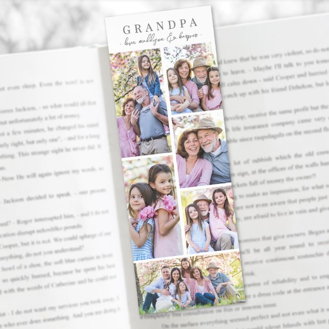 Custom Grandpa Photo Collage Bookmarks (Custom Grandpa Photo Collage Bookmarks)