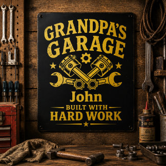 Custom Grandpa’s Garage Metal Wall Art