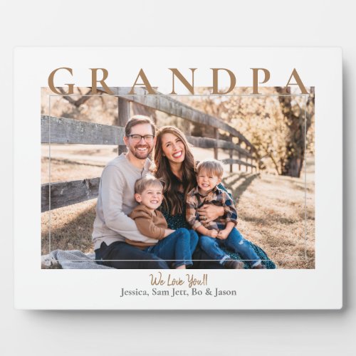Custom Grandpa We love You Photo Names Plaque