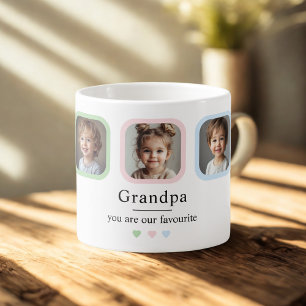 Custom Grandpa with 2 Grandkids Photo Gift Espresso Cup