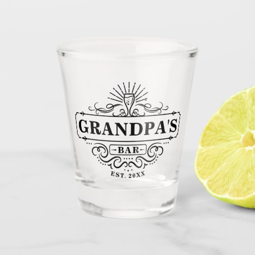 Custom Grandpas Bar Year Established Glass