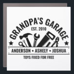 Custom Grandpas Garage Funny Mechanic Grandpa Car Magnet<br><div class="desc">Custom Grandpa's Garage Trucker Hat with Kids’ Names and Year! Perfect for the handy grandfather who fixes everything. A fun,  personalized gift for Father’s Day,  birthdays,  a gift for grandpa,  or your favorite DIY legend.</div>