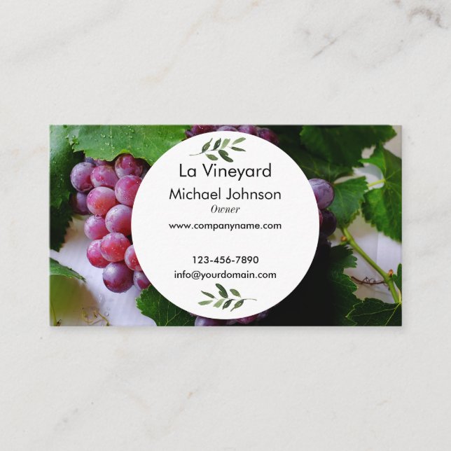 Custom Grape Fruit Personalized Business Card (Front)