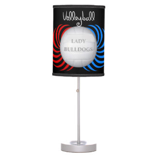 Custom Graphic Lady Bulldogs Volleyball Table Lamp