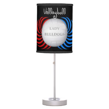 Custom Graphic Lady Bulldogs Volleyball Table Lamp by Baysideimages at Zazzle