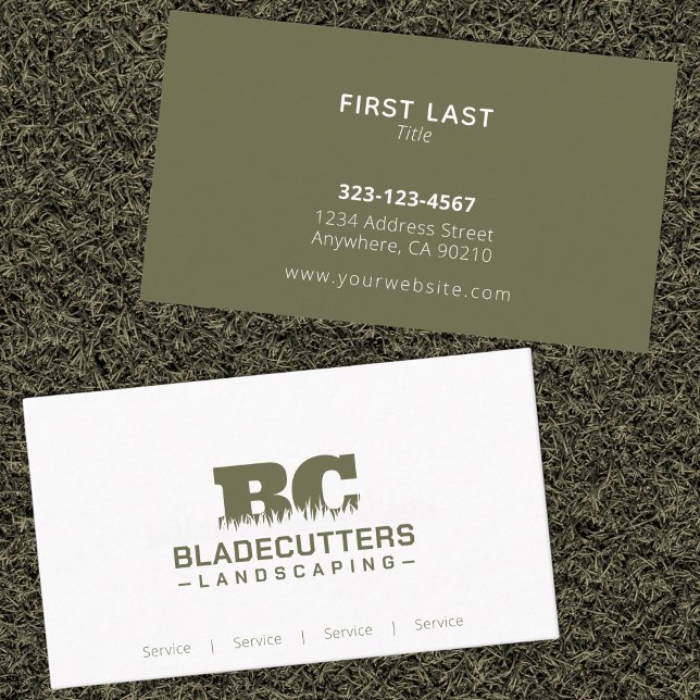 Custom Grass Landscaping Lawn Care Business Cards (Creator Uploaded)
