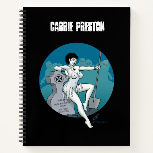 Custom Graveyard Zombie Pinup Girl Notebook