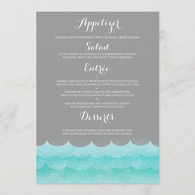 Custom Gray At Sea Nautical Menu (Front)