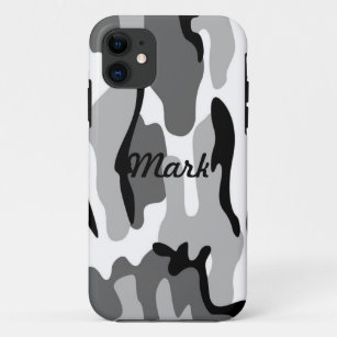 Custom Gray & Black Camouflage iPhone 5 Case