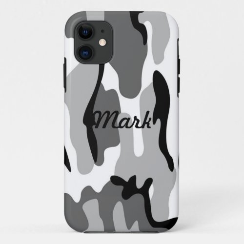 Custom Gray  Black Camouflage iPhone 5 Case