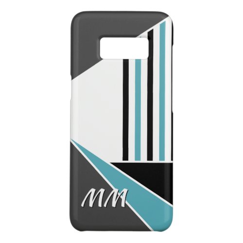 Custom Gray Black White Teal Grey Blue Mod Art Case_Mate Samsung Galaxy S8 Case