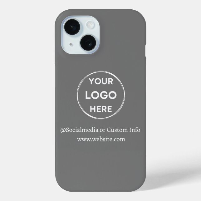 Custom Gray Business Logo Branded Case-Mate iPhone Case (Back)
