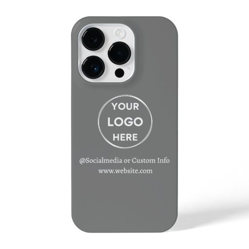 Custom Gray Business Logo Branded iPhone 14 Pro Case