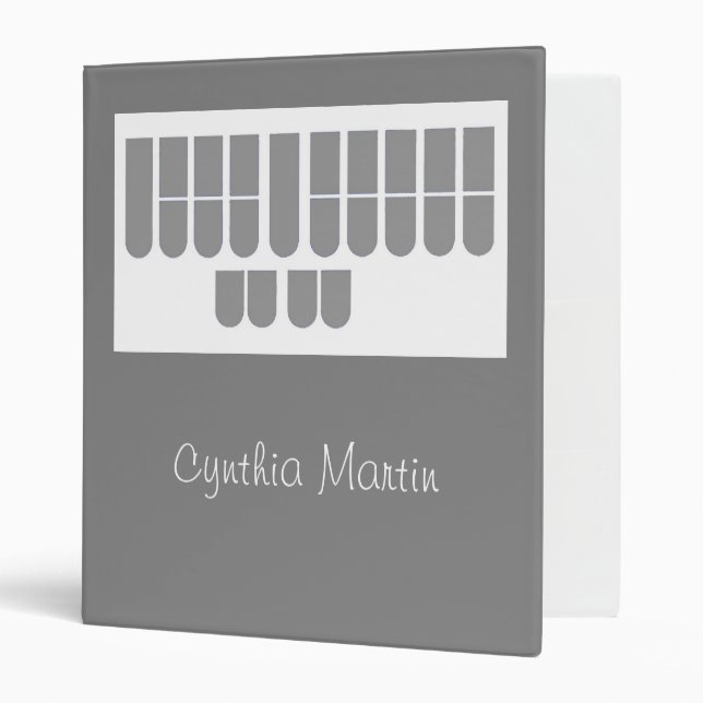 Custom gray court reporter keys binder (Front/Inside)