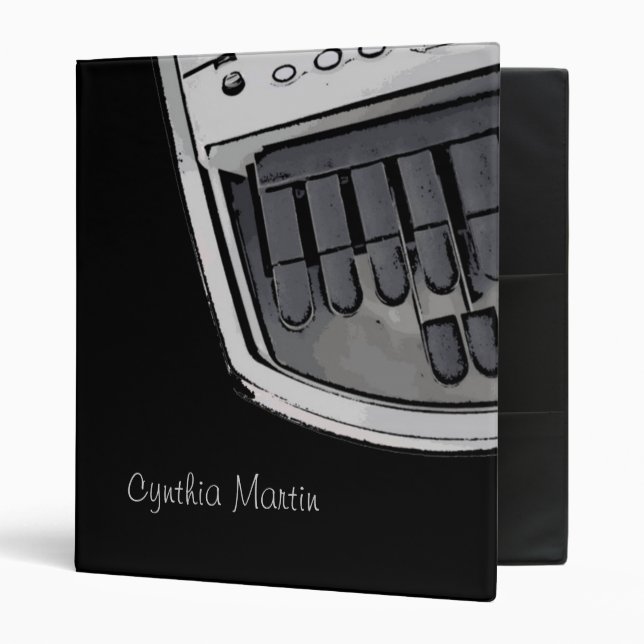 Custom gray court reporter machine binder (Front/Inside)