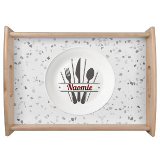 Custom Gray Granite Large Serving Tray