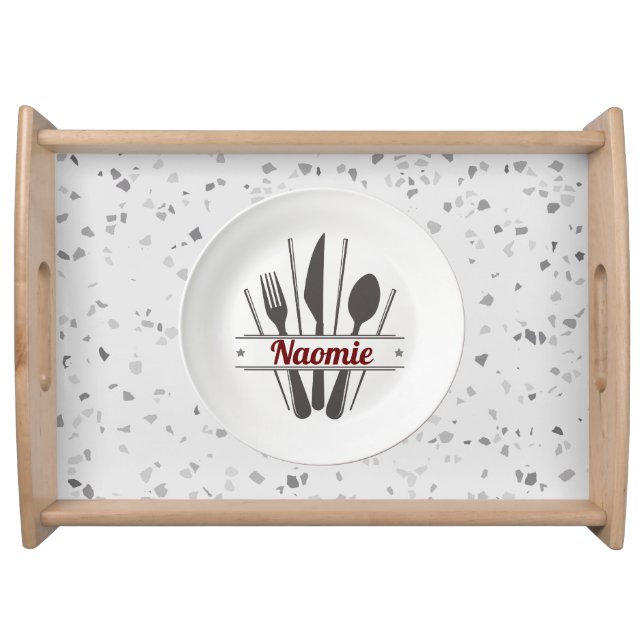 Custom Gray Granite Large Serving Tray  (Front)