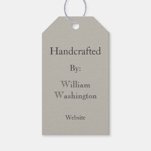 Custom Gray Handcrafted Gift Tag