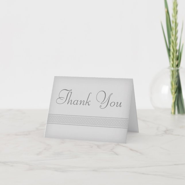 Custom Gray Irish Celtic Knot Thank You Card (Front)