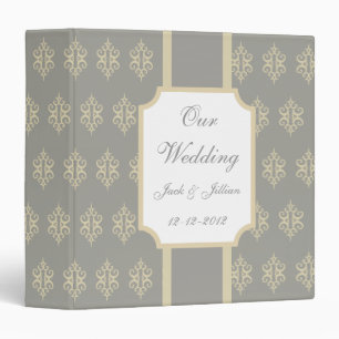 Custom Gray Lace Wedding Scrapbook Album Gift 3 Ring Binder
