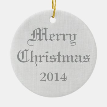 Custom Gray Merry Christmas Ornaments W/ Date by thechristmascardshop at Zazzle