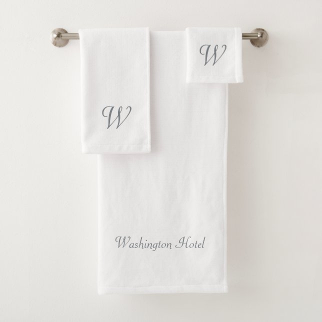 Custom Gray Monogrammed Towels  (Insitu)
