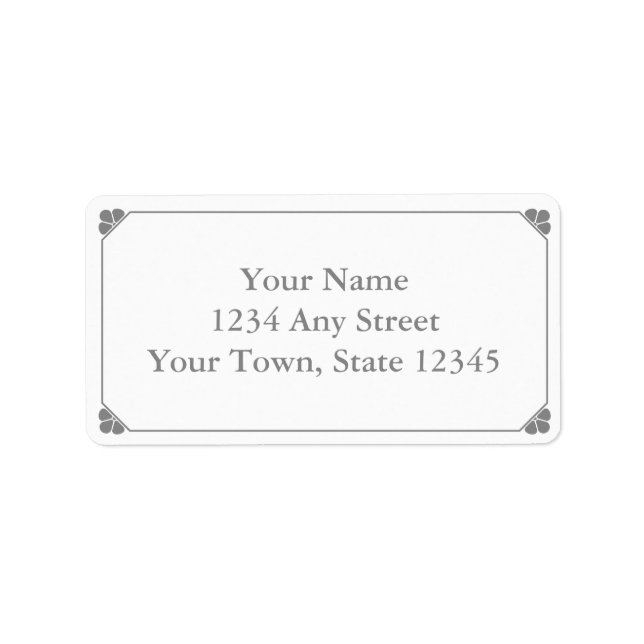 Custom Gray Pre-Printed Address Labels (Front)