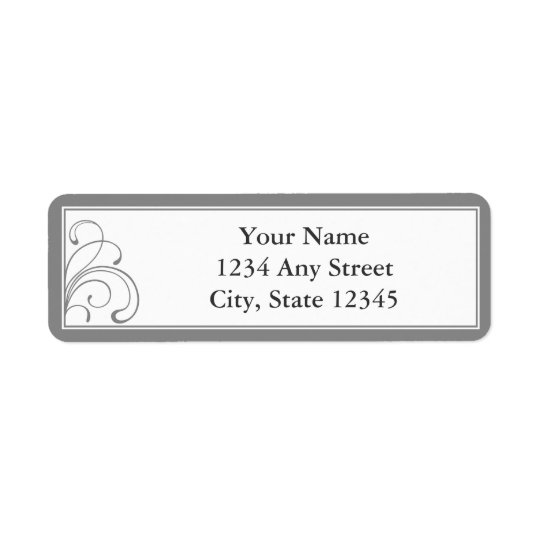 Custom Gray PrePrinted Return Address Labels
