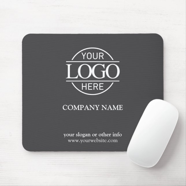 Custom Gray Promotional Company Business Logo Mouse Pad (With Mouse)