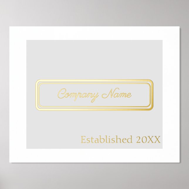 Custom, gray/silver with gold lettering office foil prints (Front)