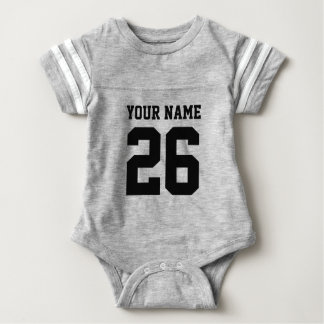 Custom gray sports football jersey baby bodysuits