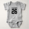 Custom gray sports football jersey baby bodysuits