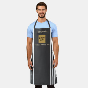Custom Gray & White Stripe Apron