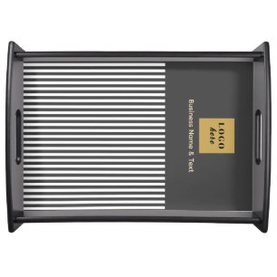 Custom Gray & White Stripe Serving Tray