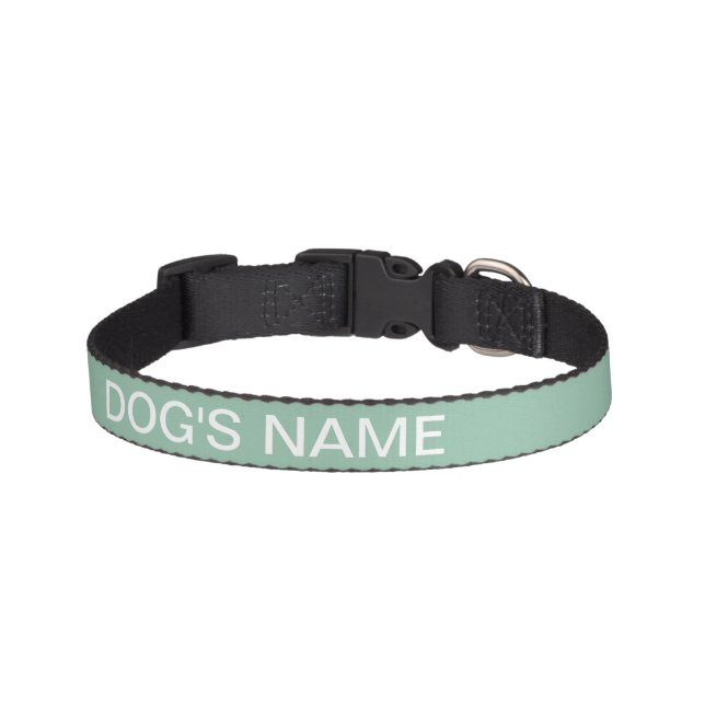 Custom Grayed Jade Stylish Color Matched Pet Collar (Front)