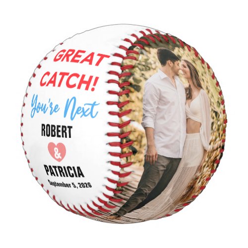 Custom Great Catch Youre Next Couple Name  Photo Baseball