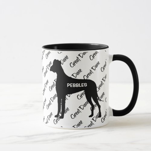 CUSTOM Great Dane Dog Silhouette Mug
