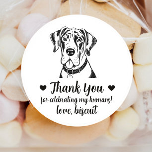 Custom Great Dane Dog Wedding Favor Stickers