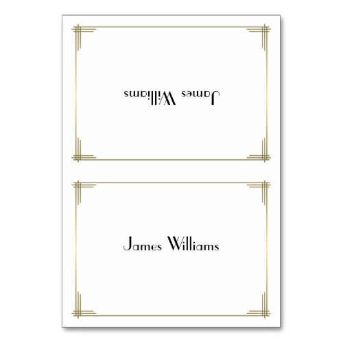 Custom Great Gatsby White Art Deco Place Cards