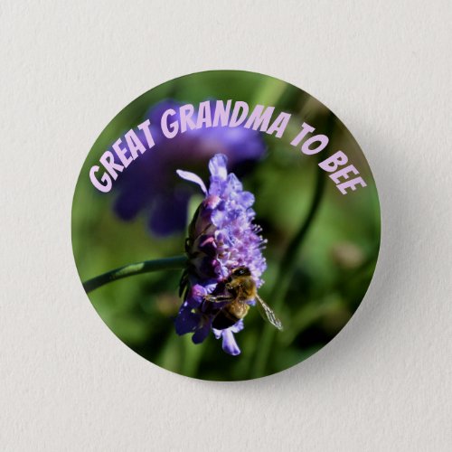 Custom Great Grandma to BEE Purple Flower Pin