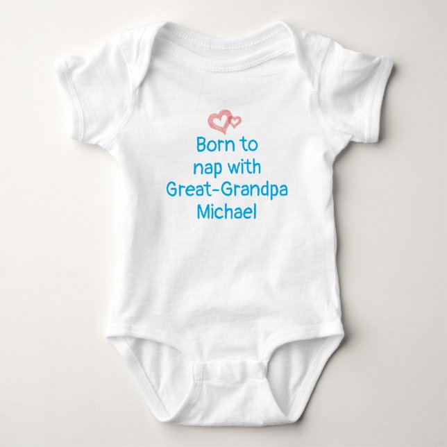 Custom Great-Grandpa Gift From Baby, Baby Boy,  Baby Bodysuit (Front)