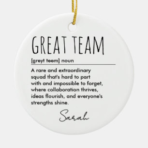 Custom Great Team Definition Personalized Ceramic Ornament