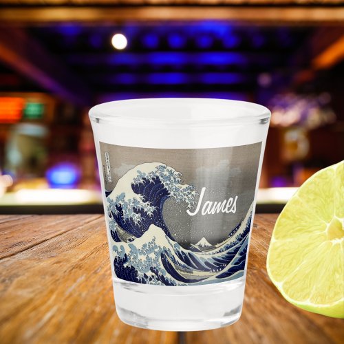 Custom Great Wave japanese painting Shot Glass