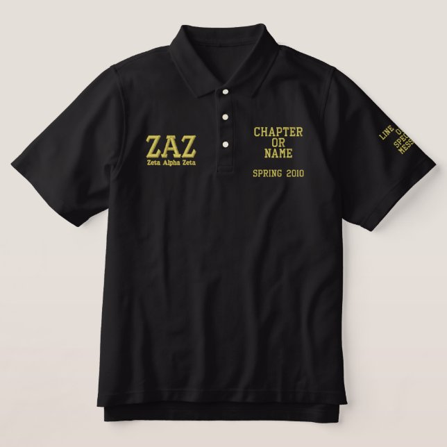 Custom Greek Letter Polo Golf Shirt (Design Front)