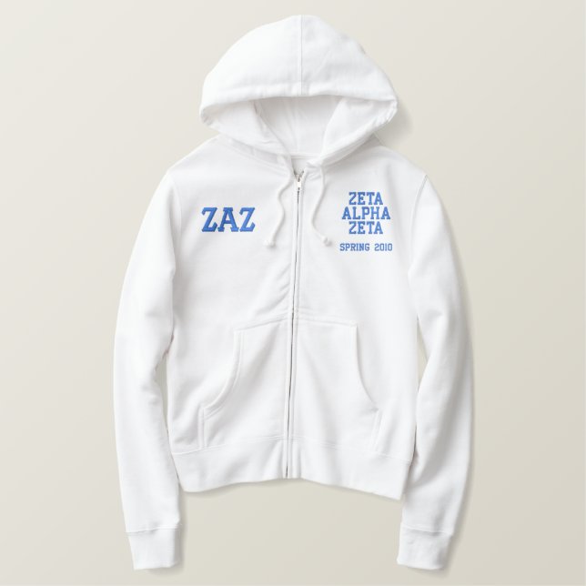 Custom Greek Line Jacket, Fraternity or Sorority Embroidered Hoodie (Design Front)