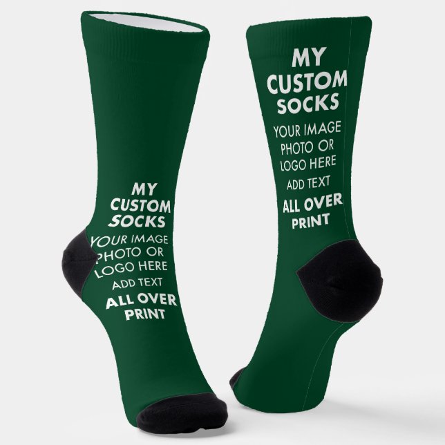Custom GREEN All Over Print Men's Premium Socks (Angled)