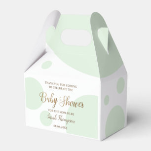 Custom Green and white baby shower gender neutral Favor Boxes