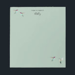 Custom Green Anna's Hummingbirds Notepad<br><div class="desc">Pretty custom notepad featuring Anna's Hummingbirds on a pink background.</div>