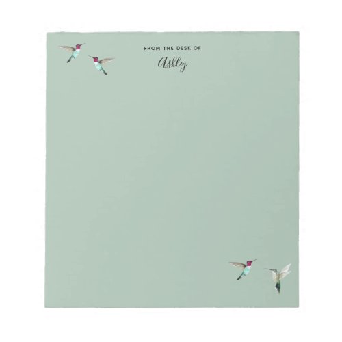 Custom Green Annas Hummingbirds Notepad